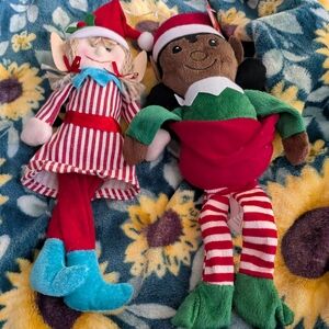 Festive Elf Plush Set - Red, Green, Blue NWT